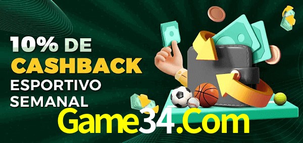10% de bônus de cashback na Game34.Com