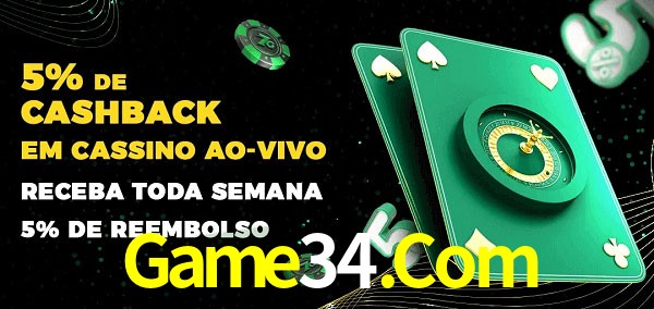 Promoções do cassino ao Vivo Game34.Com